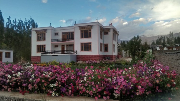 View of Orion Home guesthouse from the onsite garden.